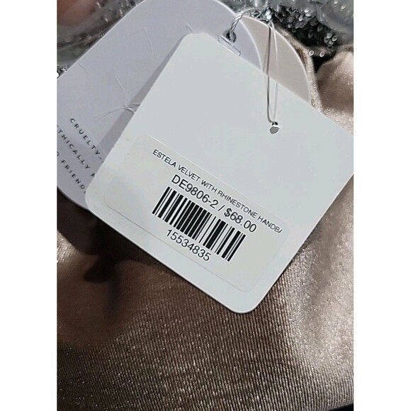 Melie Bianco Estela Taupe Velvet Rhinestone Top Handle Bag - Msrp $68 NWT - Picture 8 of 16